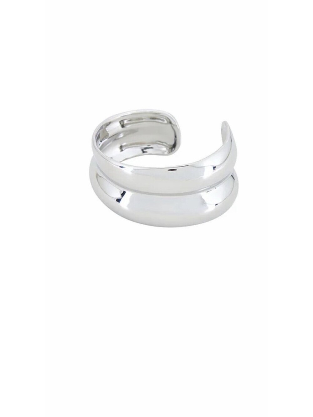 Shashi Double Dome Cuff Bracelet Pre-owned $96 Silver Bangle